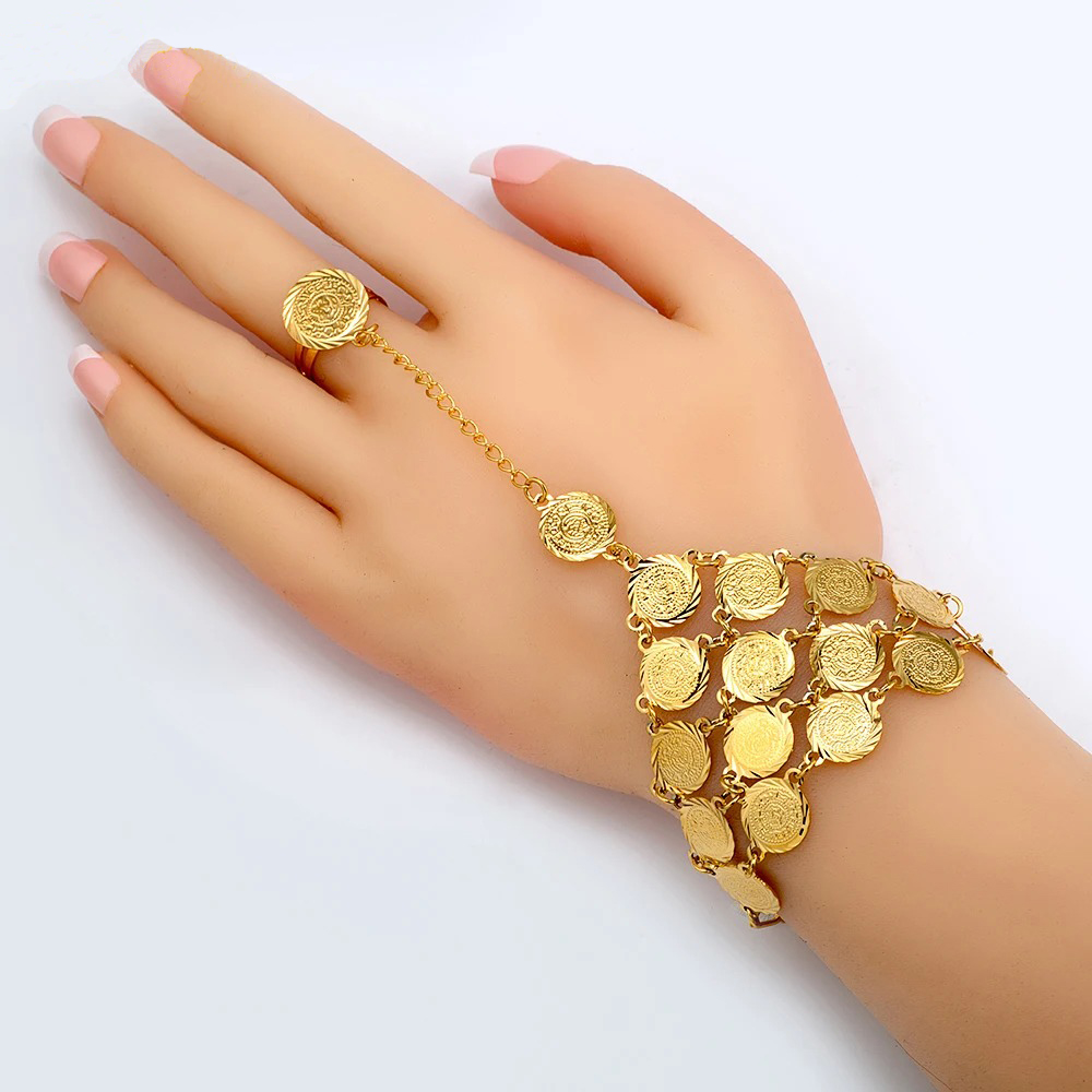 Bohemian Gold Coin Hand Chain  - Ethnic Fashion Co In review and price